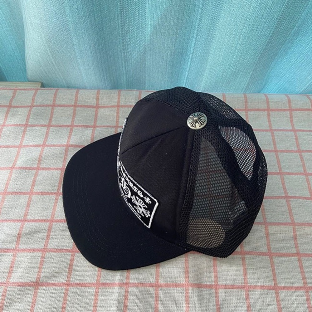 Chrome Hearts Mesh Breathable Black Embroidered Sports Cap - Picture 2 of 7